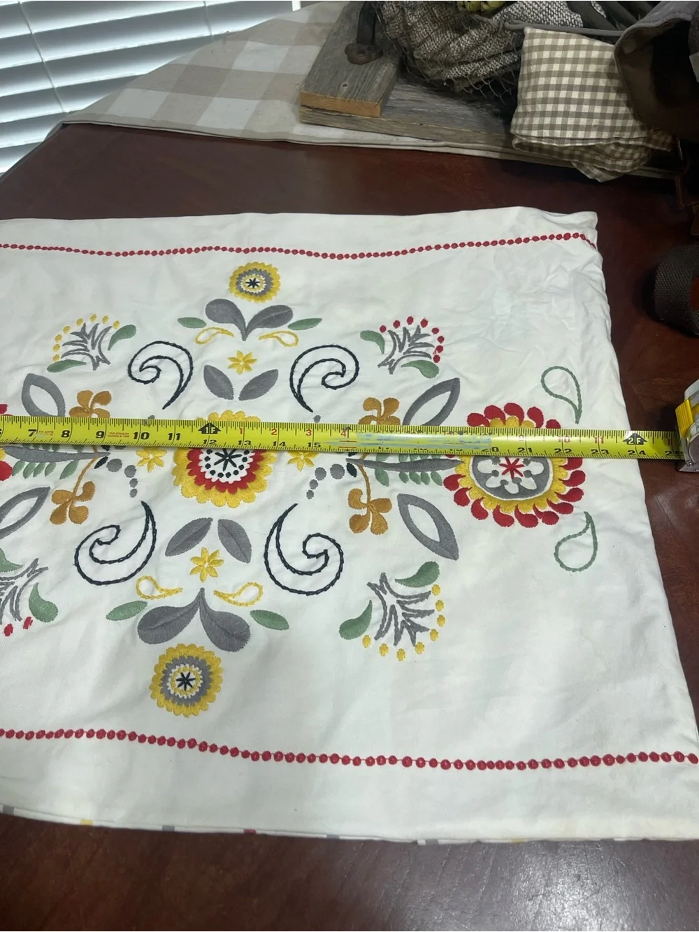 Embroidered Flowers Ikea Accent Pillow sham
